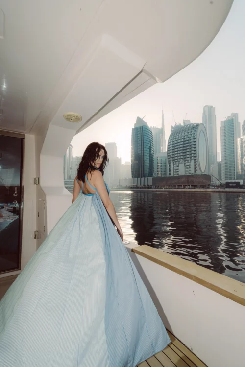 Fitted and Pleated Dress - Image 3